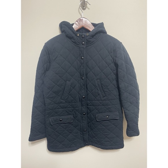 Lauren Ralph Lauren Jackets & Blazers - Lauren Ralph Lauren Women's Quilted Zip Heavy W Hooded Cotton Jacket Large Black